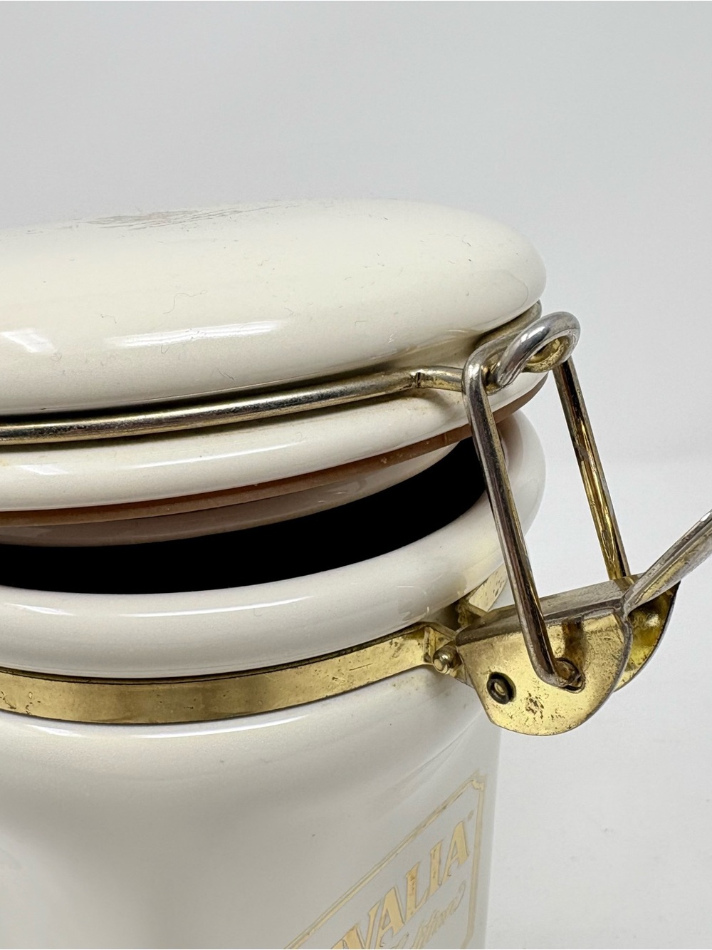 Gevalia Kaffe Limited Ed. Ceramic Coffee Canister Jar Airtight Hinged Lid Sweden - Picture 6 of 10
